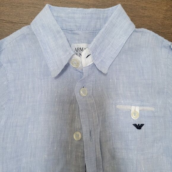 New Armani Junior Linen boys shirt size 2T - Picture 7 of 12